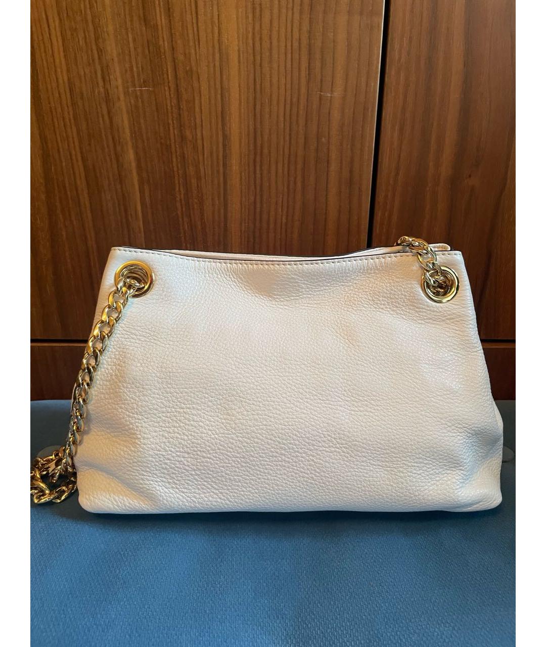 MICHAEL KORS Белая кожаная сумка через плечо, фото 3