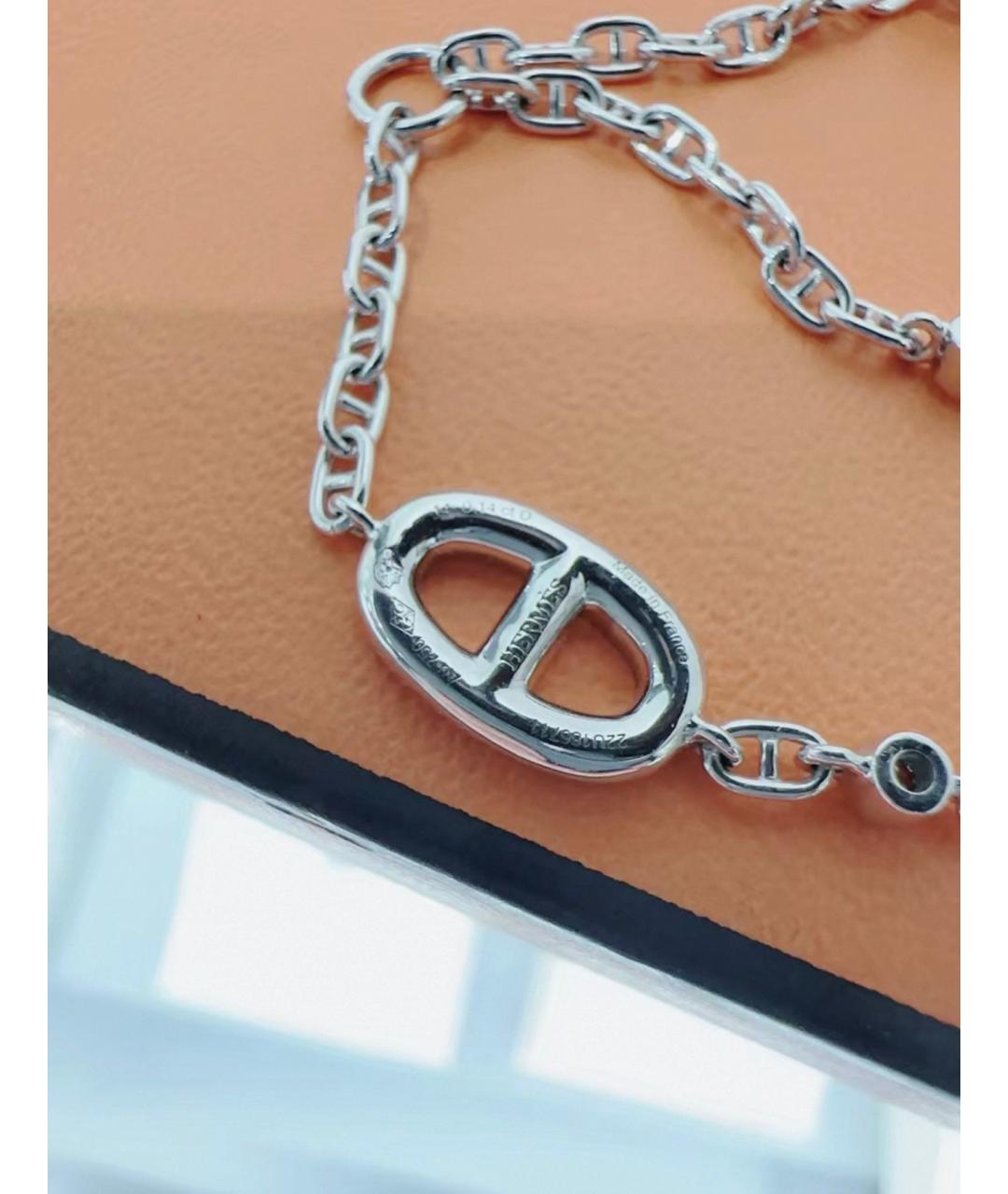 HERMES Серебрянный браслет из белого золота, фото 3