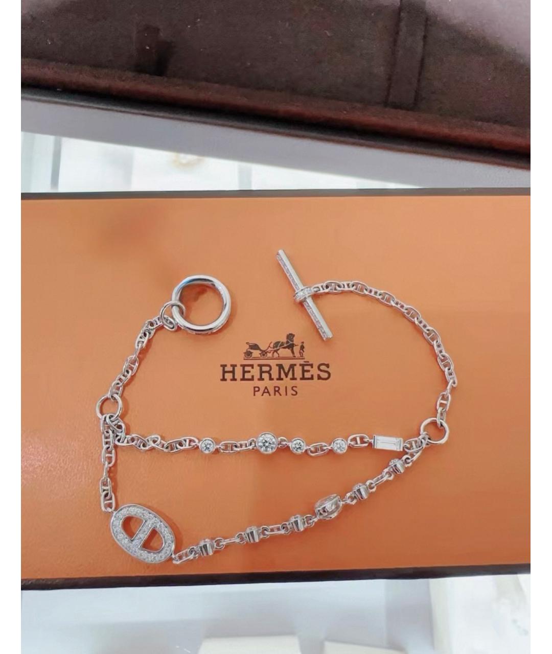 HERMES Серебрянный браслет из белого золота, фото 6