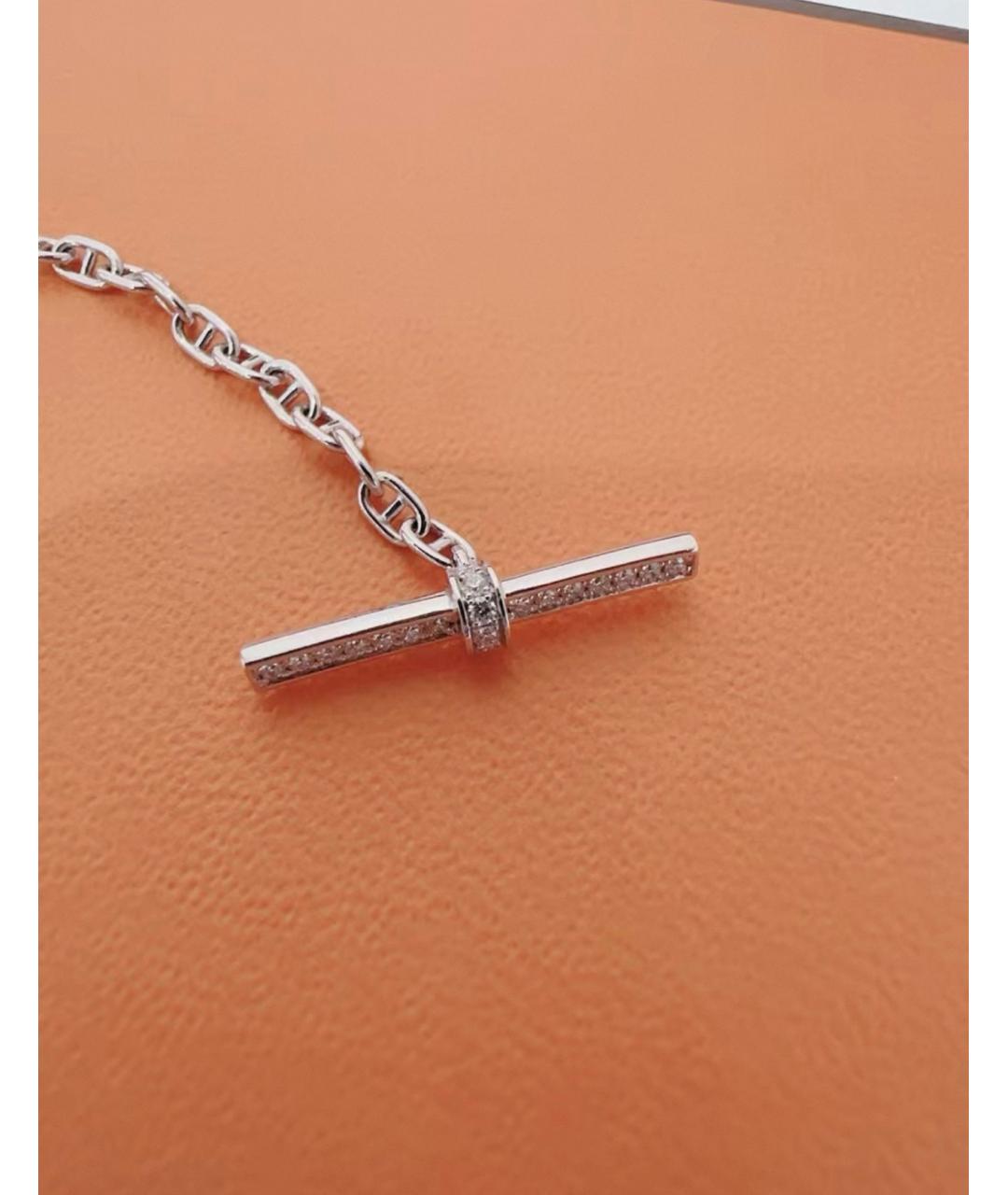 HERMES Серебрянный браслет из белого золота, фото 4