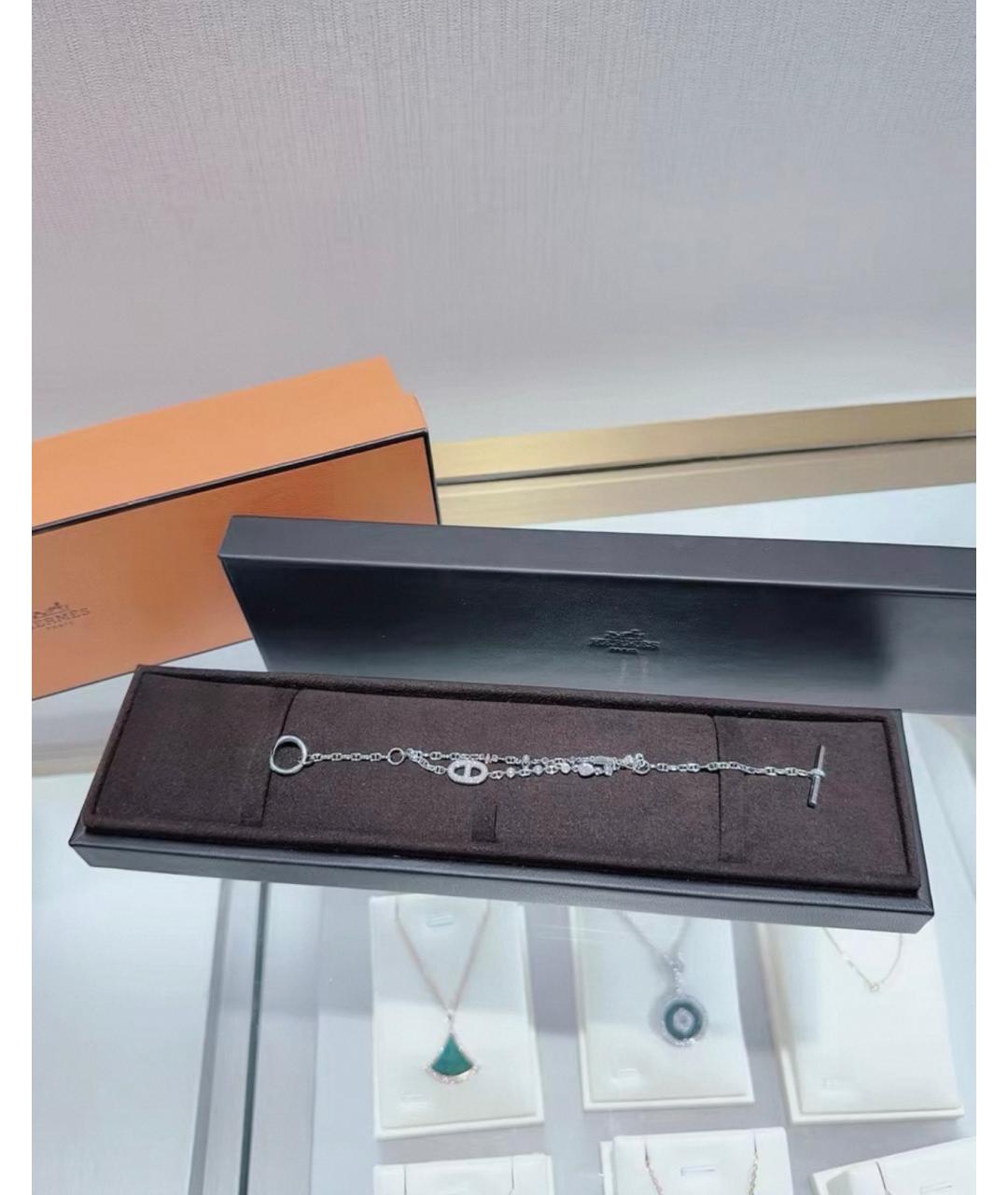 HERMES Серебрянный браслет из белого золота, фото 2