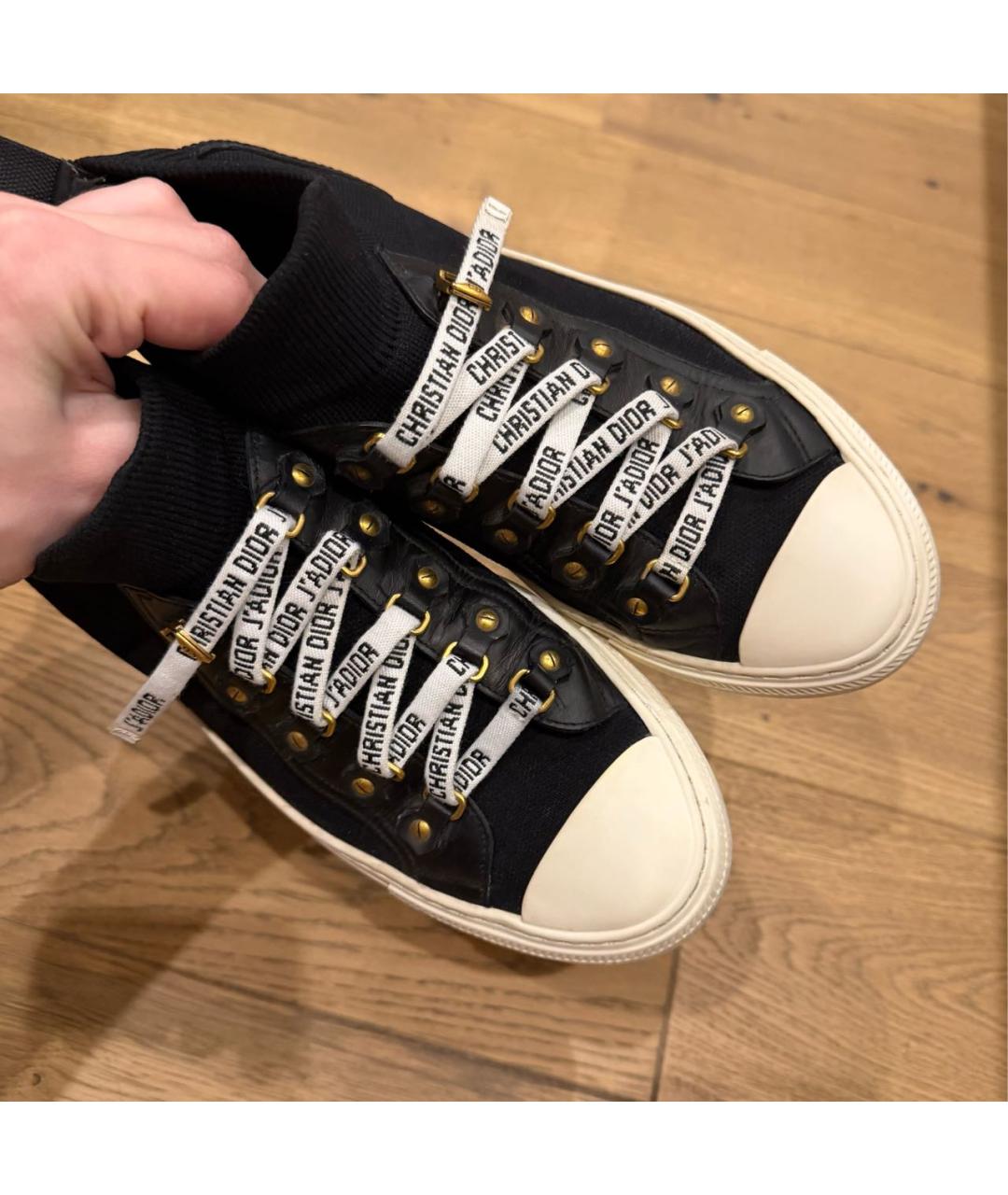 CHRISTIAN DIOR Черные текстильные кеды, фото 7