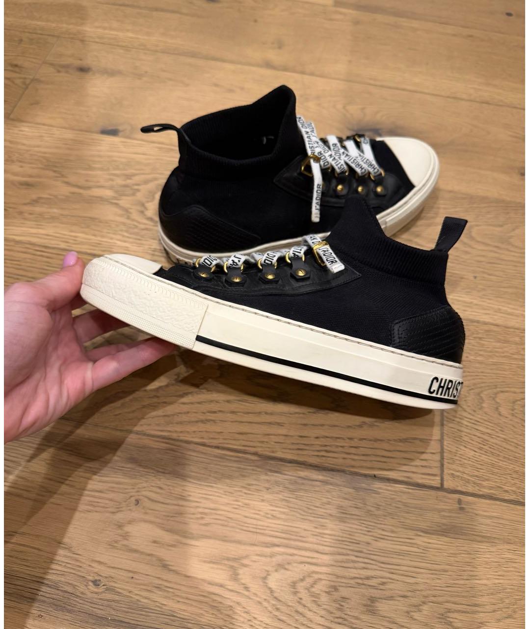 CHRISTIAN DIOR Черные текстильные кеды, фото 4