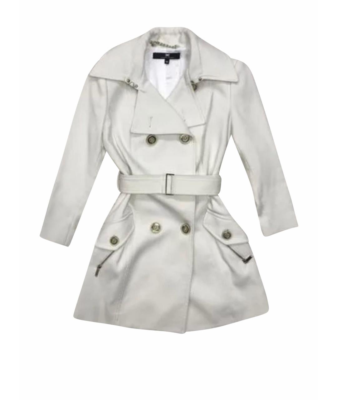 ELISABETTA FRANCHI Белое полиэстеровое пальто, фото 1