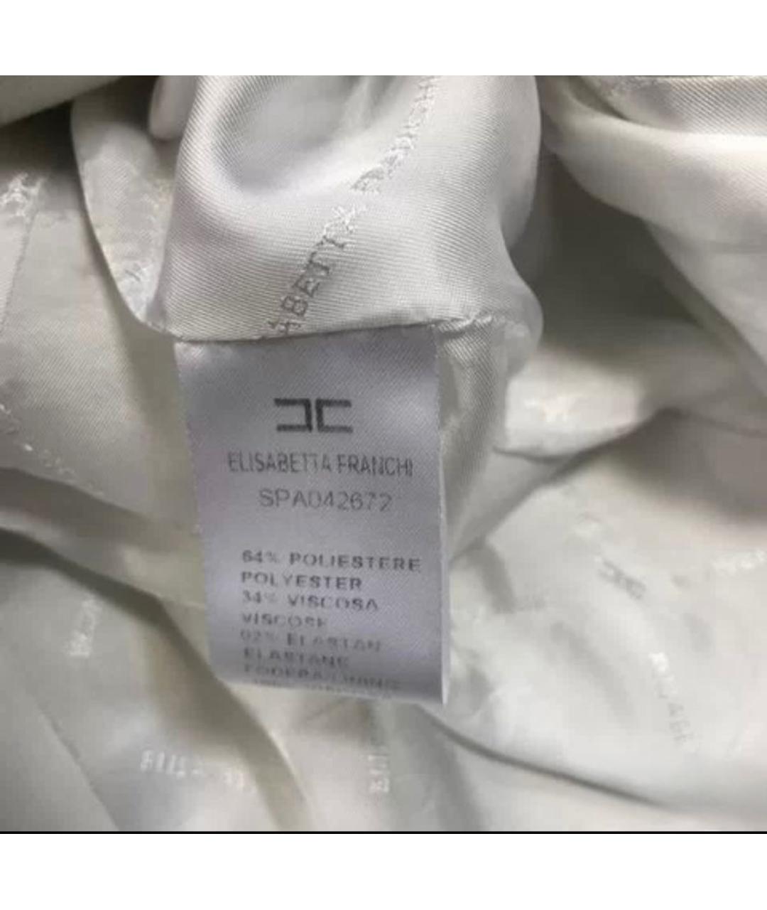 ELISABETTA FRANCHI Белое полиэстеровое пальто, фото 4