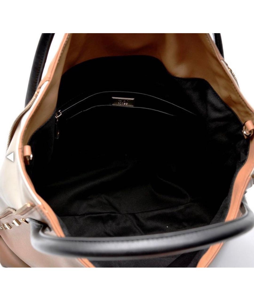 CAVALLI CLASS Бежевая кожаная сумка через плечо, фото 4