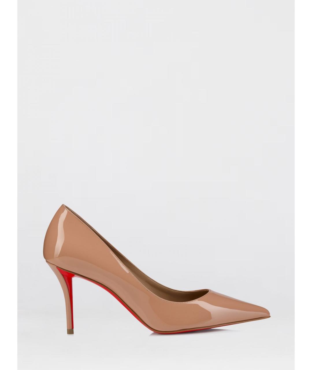 CHRISTIAN LOUBOUTIN Бежевые туфли из лакированной кожи, фото 5