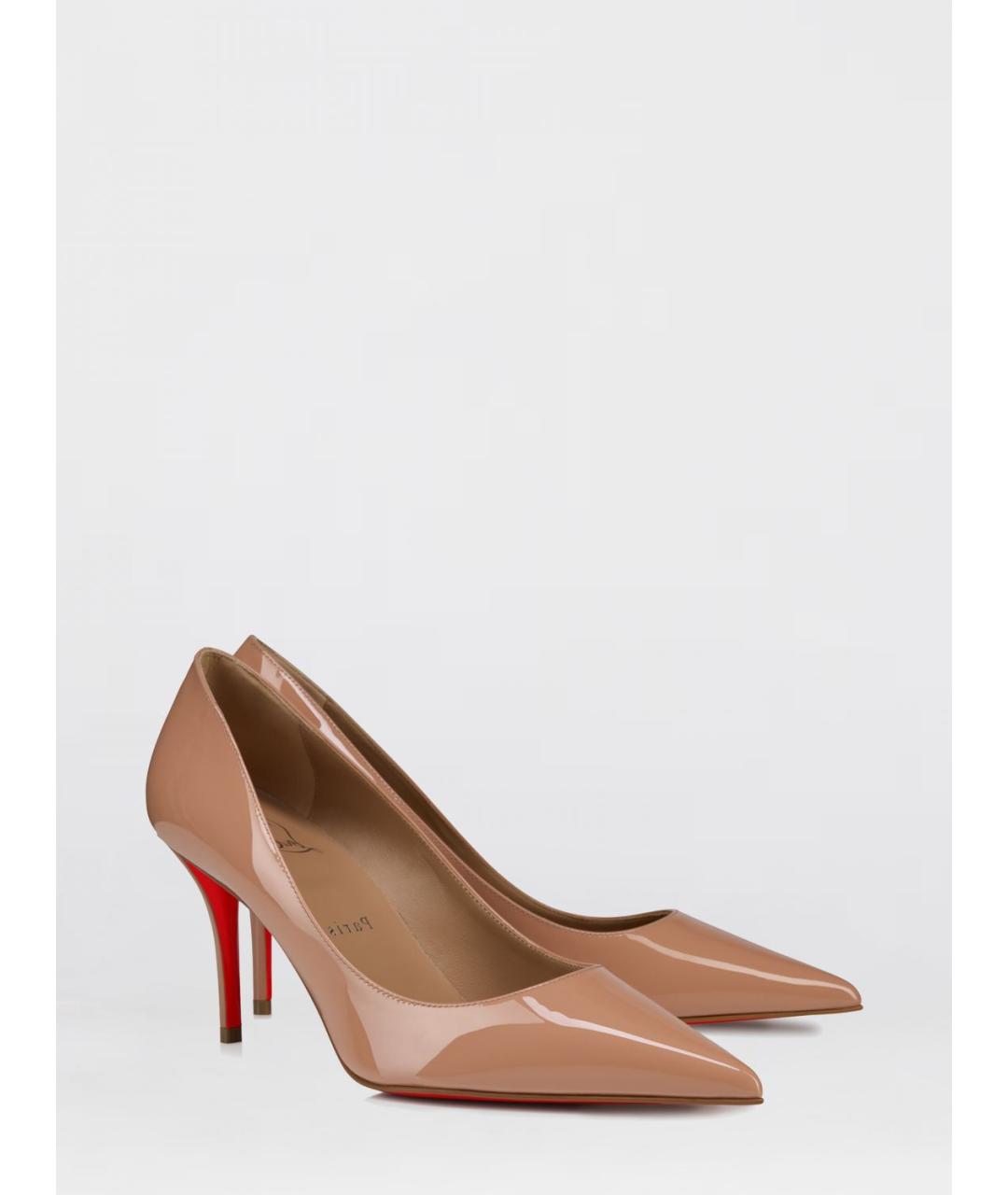 CHRISTIAN LOUBOUTIN Бежевые туфли из лакированной кожи, фото 2