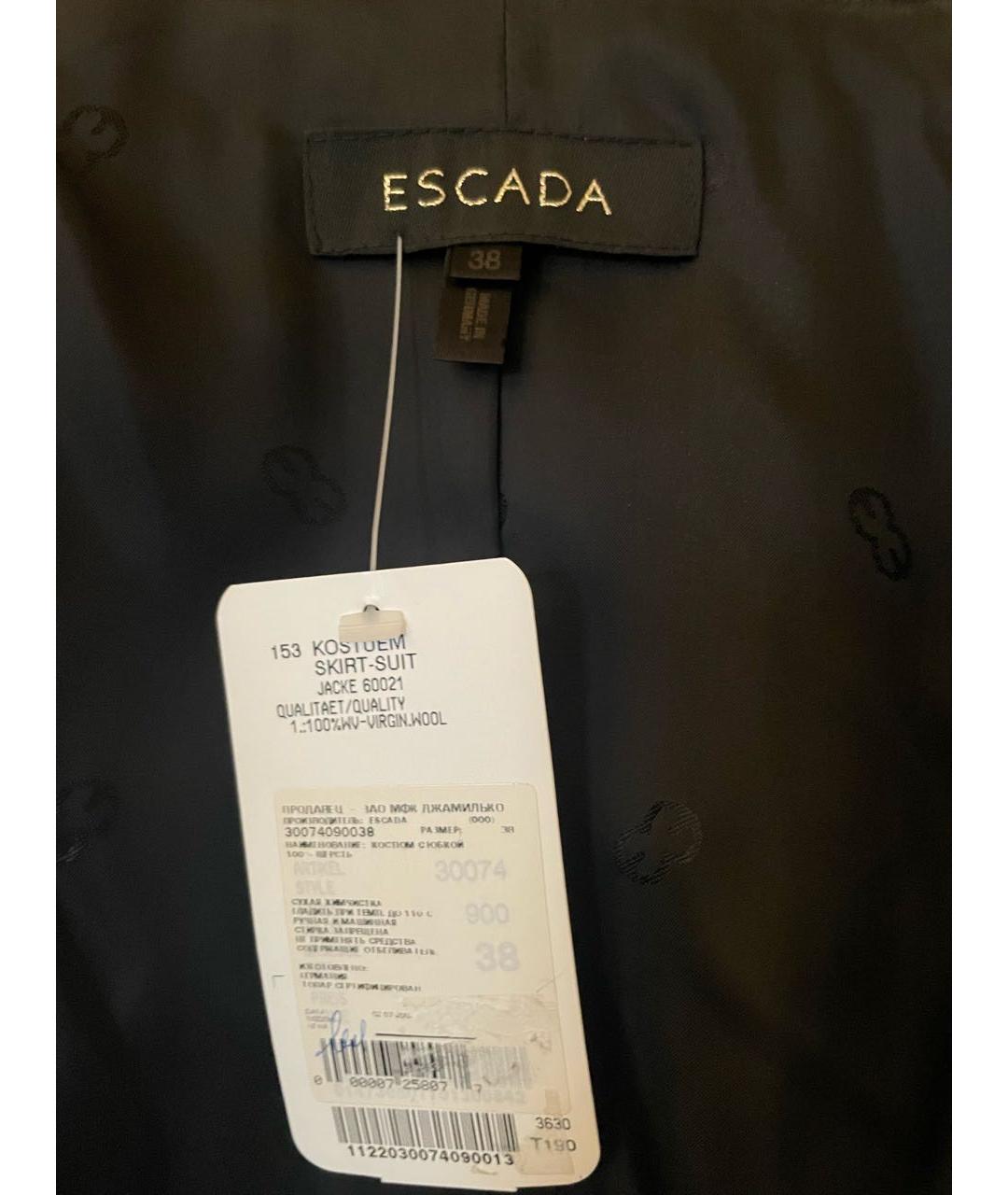 ESCADA Черный шерстяной костюм с юбками, фото 3