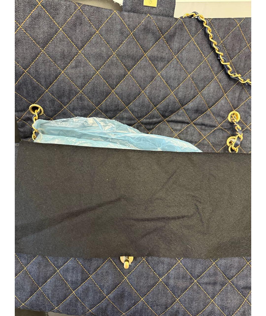 CHANEL Темно-синяя деним сумка через плечо, фото 6