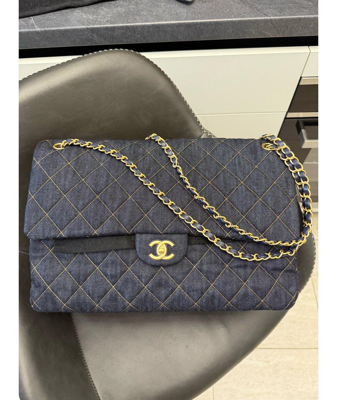 CHANEL Темно-синяя деним сумка через плечо, фото 3