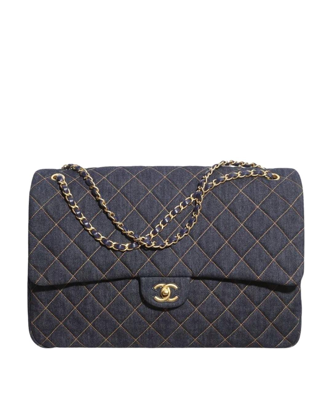 CHANEL Темно-синяя деним сумка через плечо, фото 1