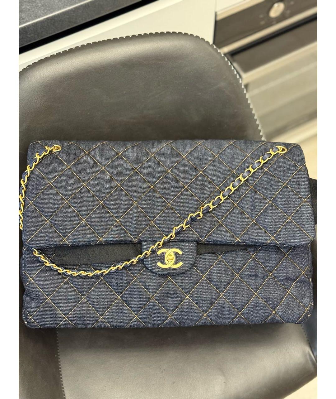 CHANEL Темно-синяя деним сумка через плечо, фото 2