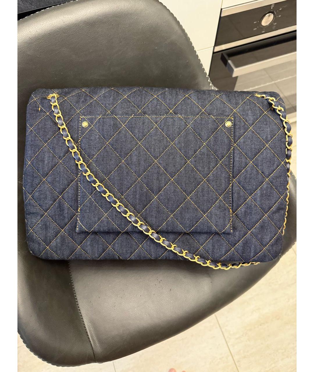 CHANEL Темно-синяя деним сумка через плечо, фото 4