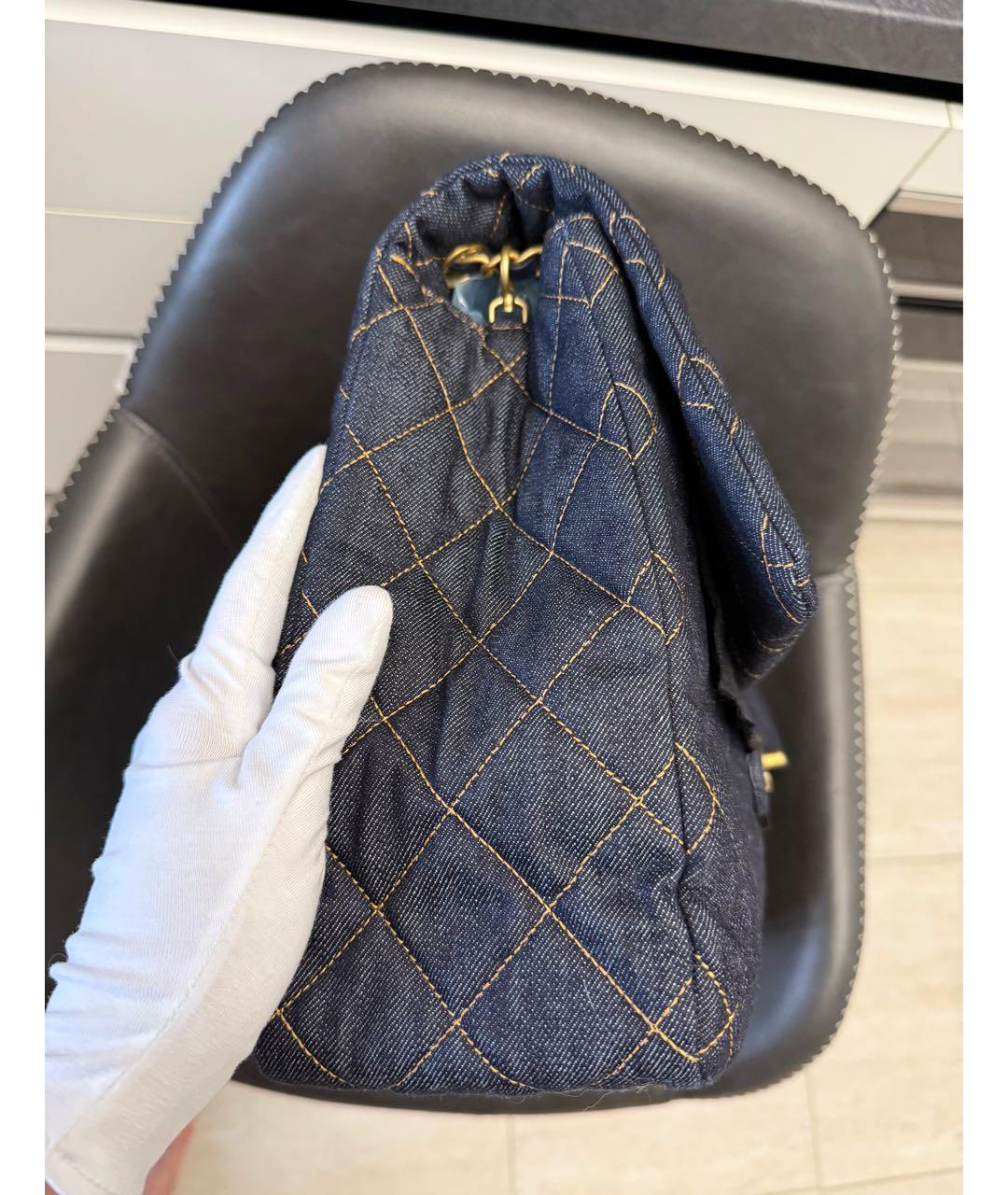 CHANEL Темно-синяя деним сумка через плечо, фото 5