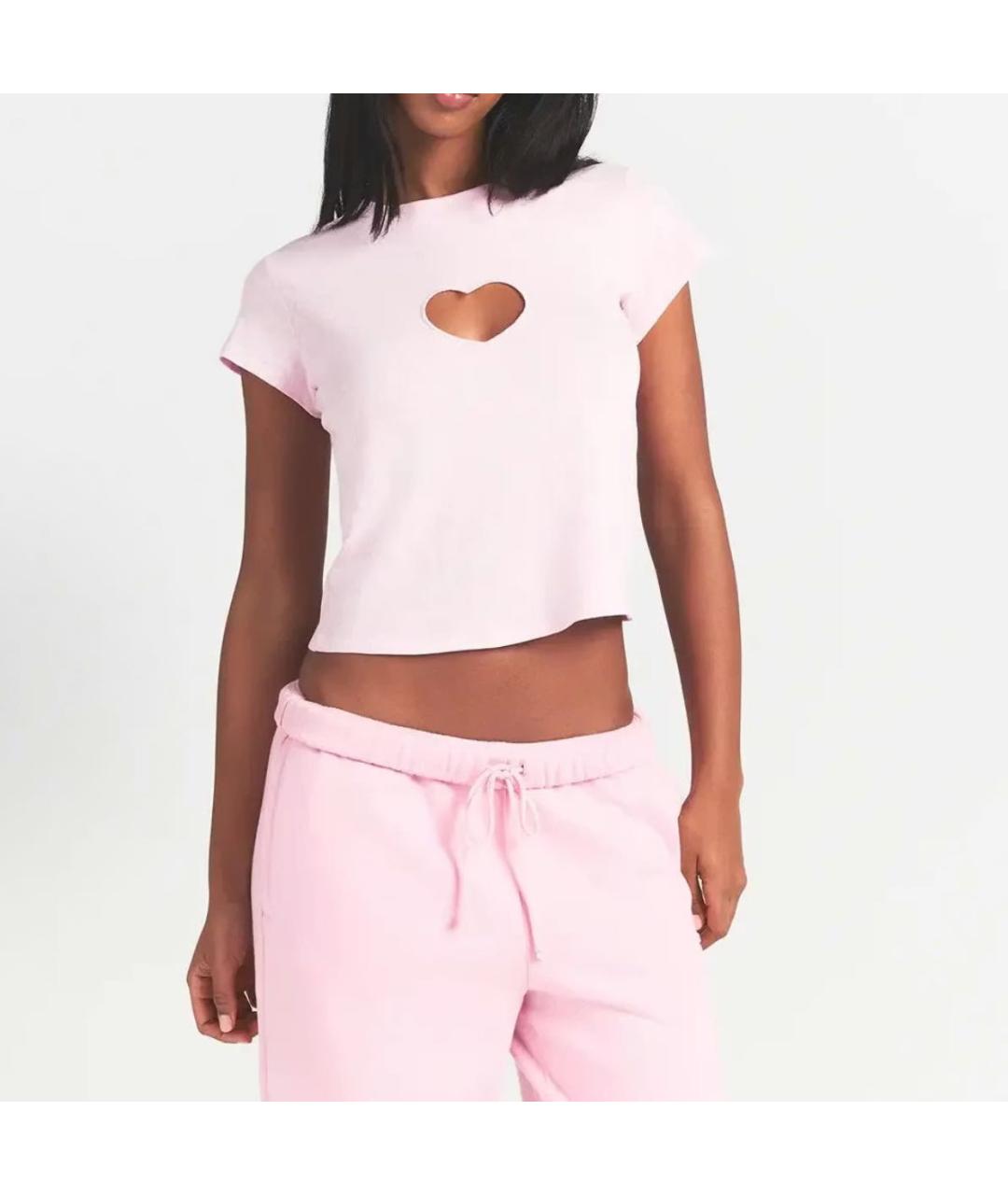 SKIMS Розовая футболка, фото 3