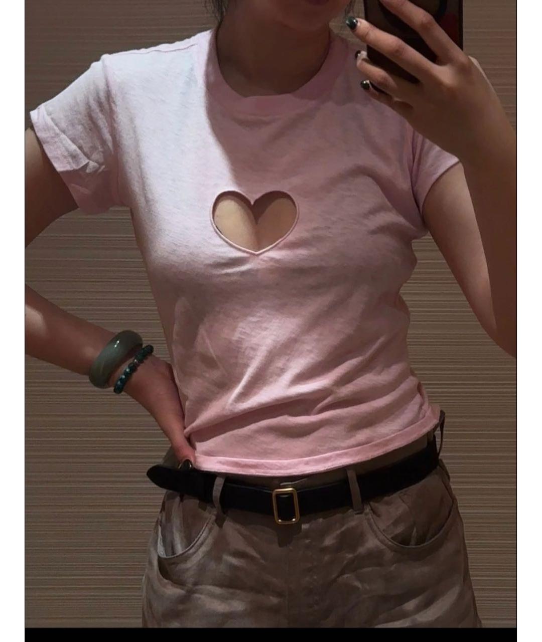 SKIMS Розовая футболка, фото 7