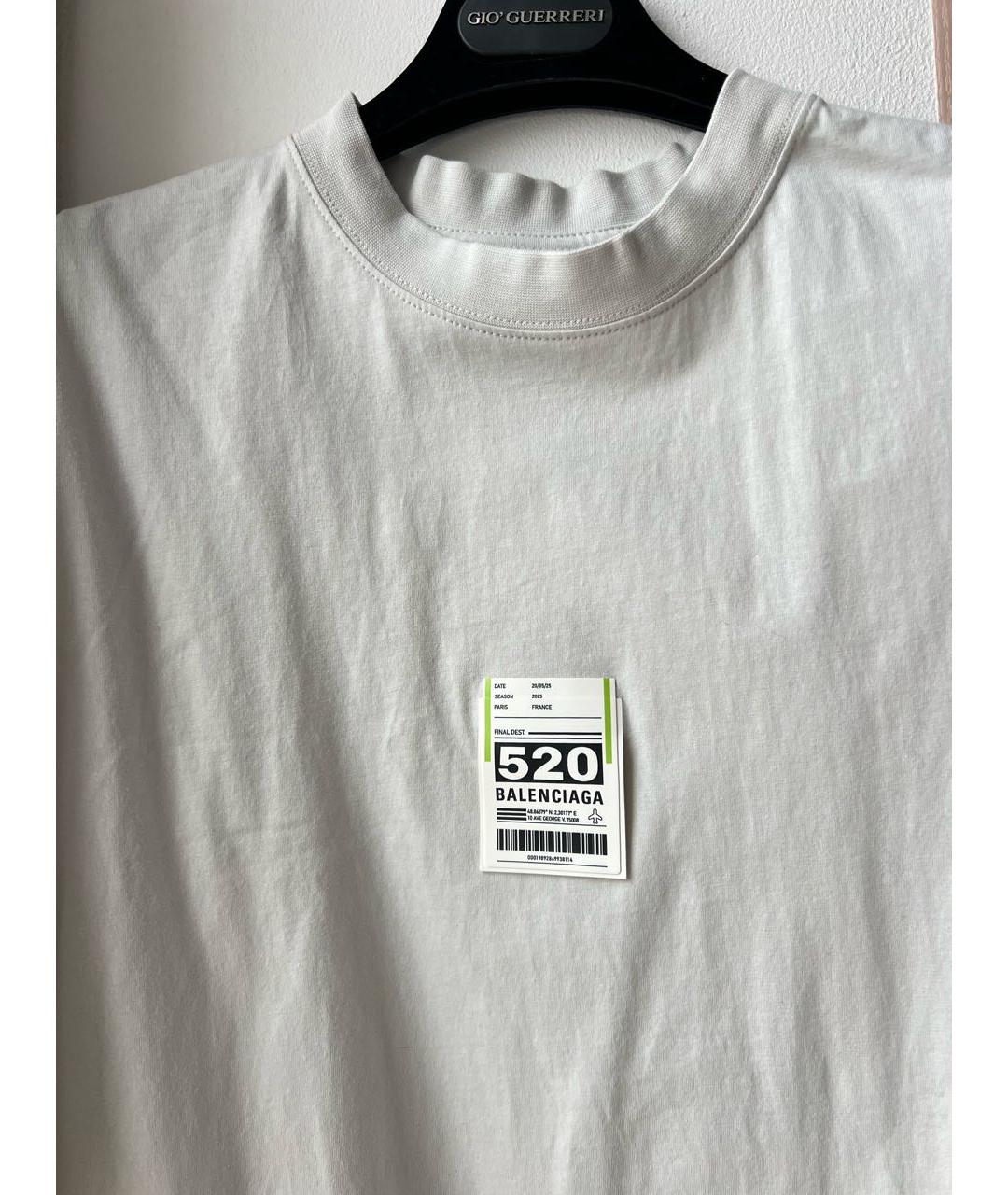 BALENCIAGA Серая хлопковая футболка, фото 2
