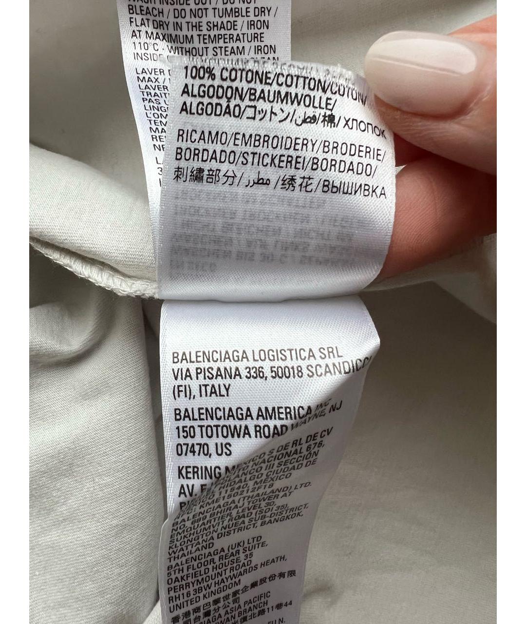 BALENCIAGA Серая хлопковая футболка, фото 8