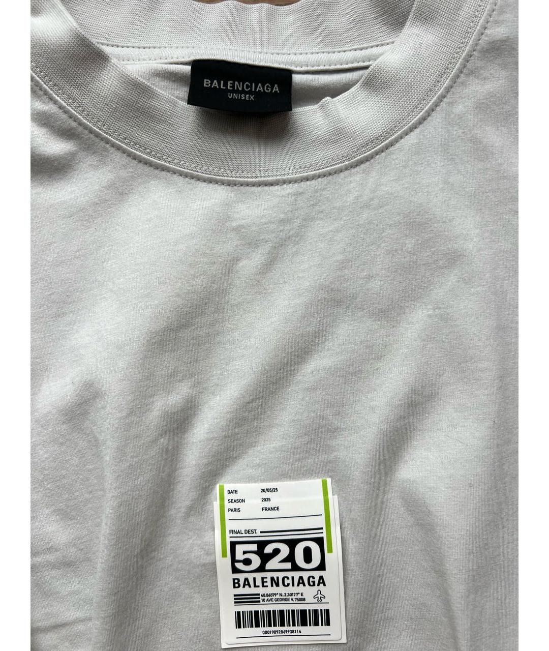 BALENCIAGA Серая хлопковая футболка, фото 6