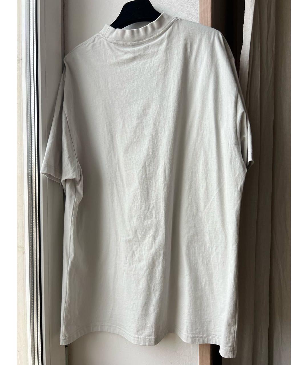 BALENCIAGA Серая хлопковая футболка, фото 4