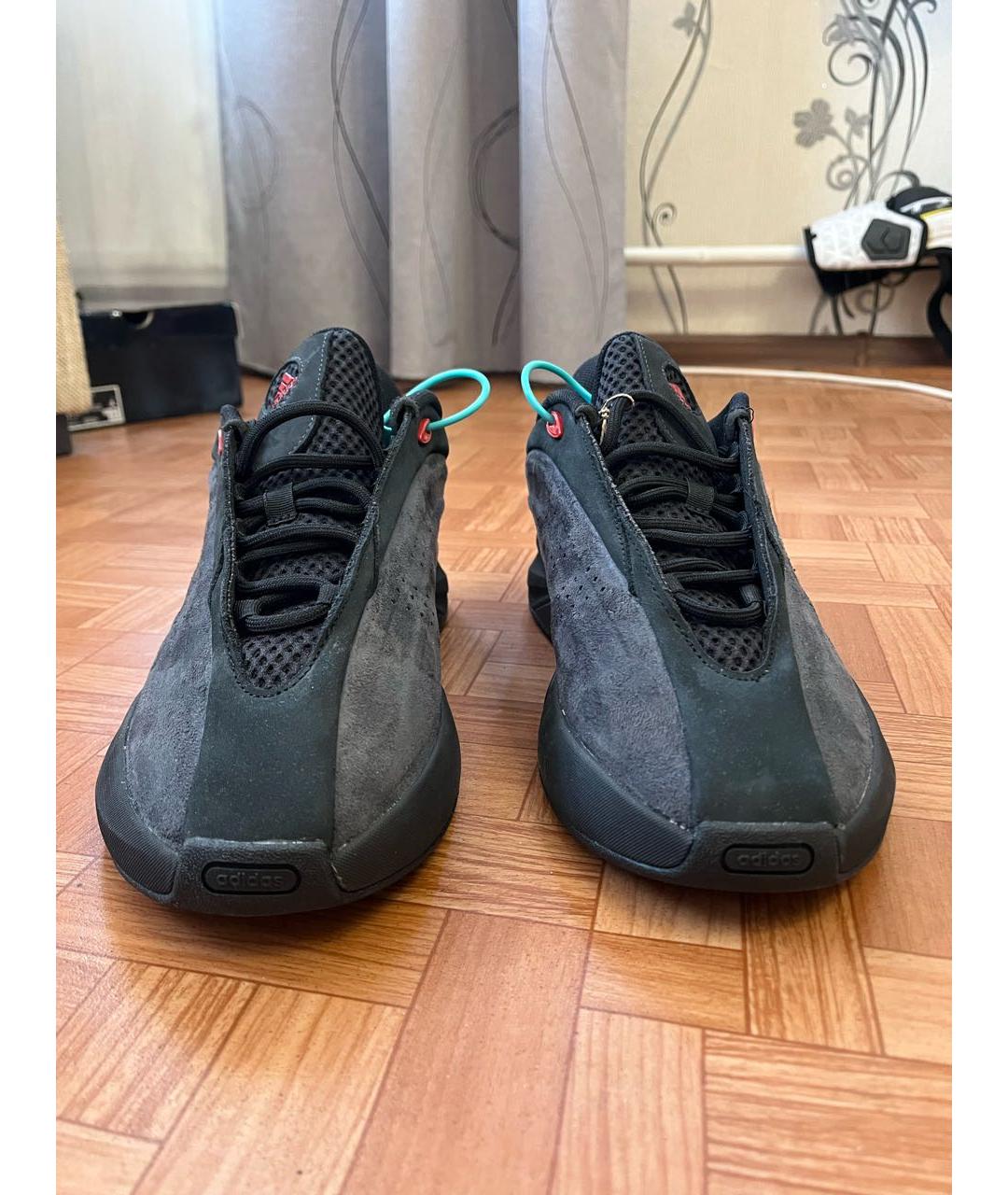 ADIDAS Антрацитовые замшевые низкие кроссовки / кеды, фото 2