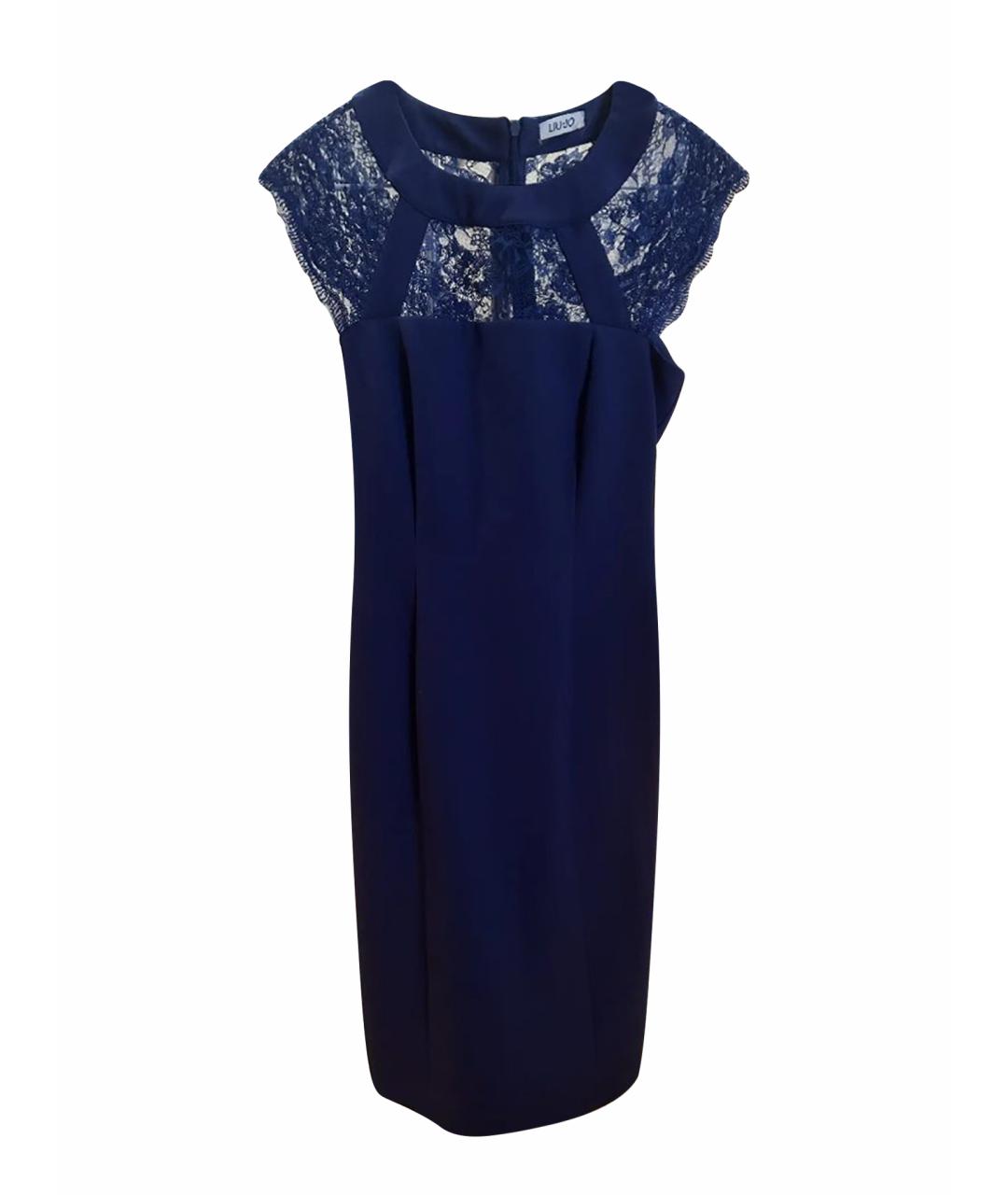 LIU JO Синее полиэстеровое вечернее платье, фото 1