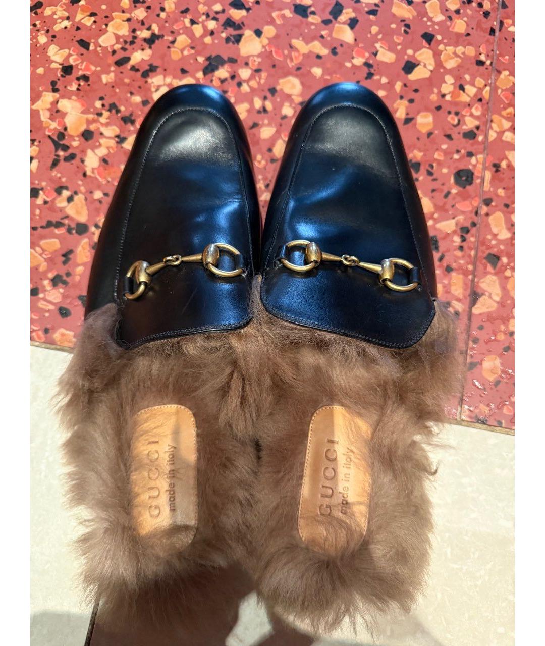 GUCCI Черные кожаные туфли, фото 2