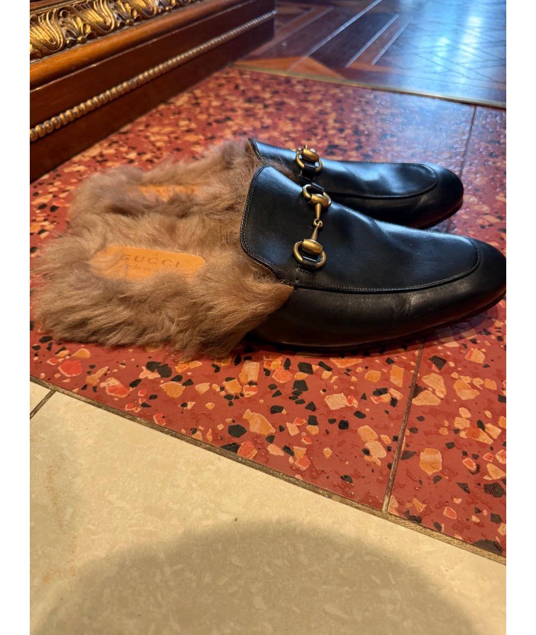 GUCCI Черные кожаные туфли, фото 4