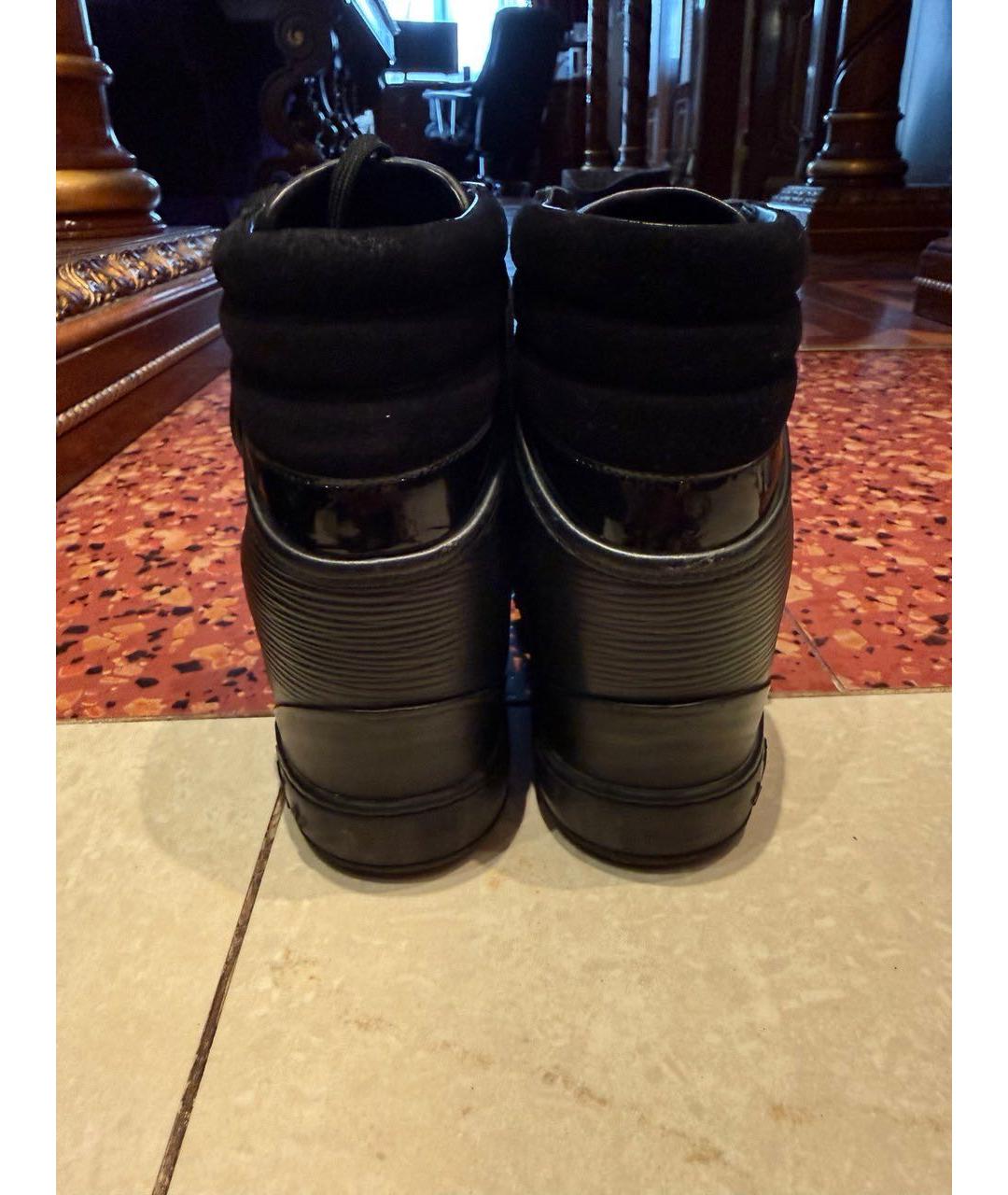 LOUIS VUITTON Черные кожаные ботильоны, фото 3