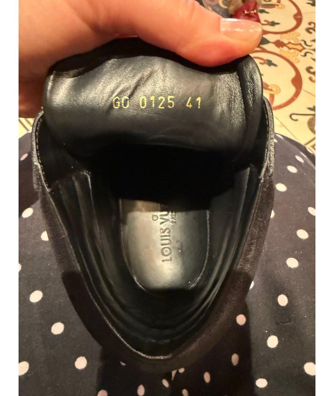 LOUIS VUITTON Черные кожаные ботильоны, фото 4