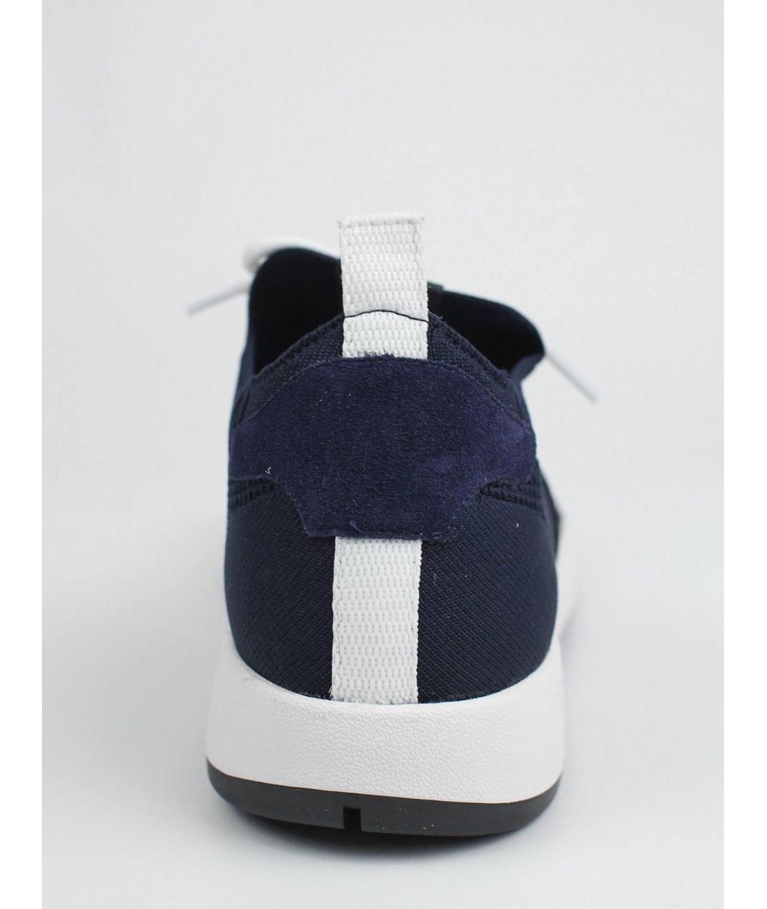KITON Темно-синие текстильные низкие кроссовки / кеды, фото 6
