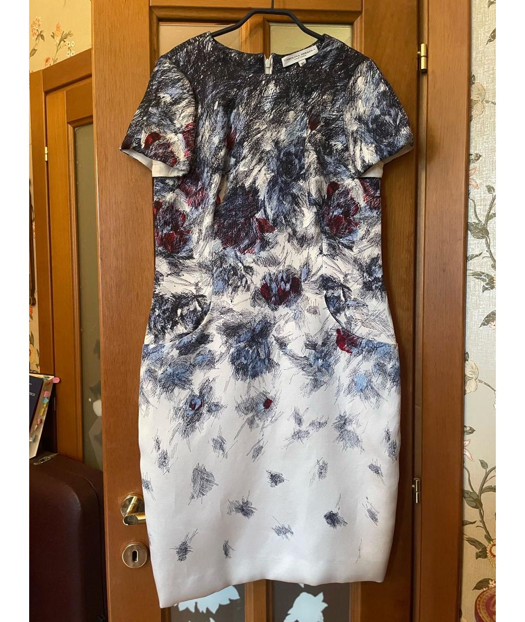 CAROLINA HERRERA Мульти шелковое коктейльное платье, фото 7