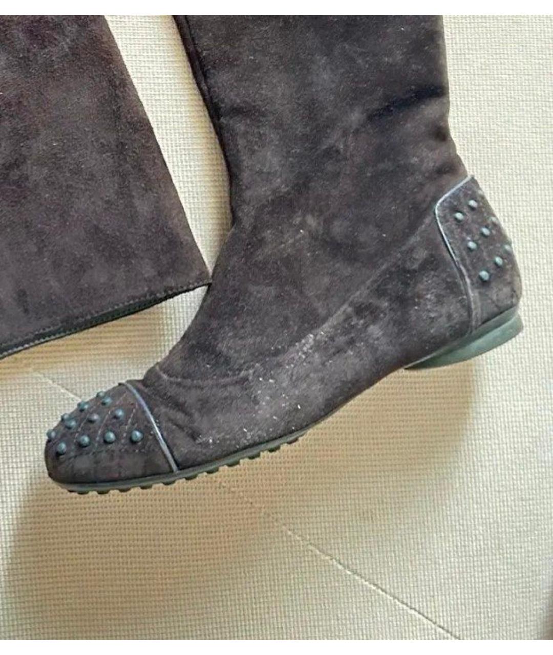 TOD'S Коричневые замшевые сапоги, фото 2