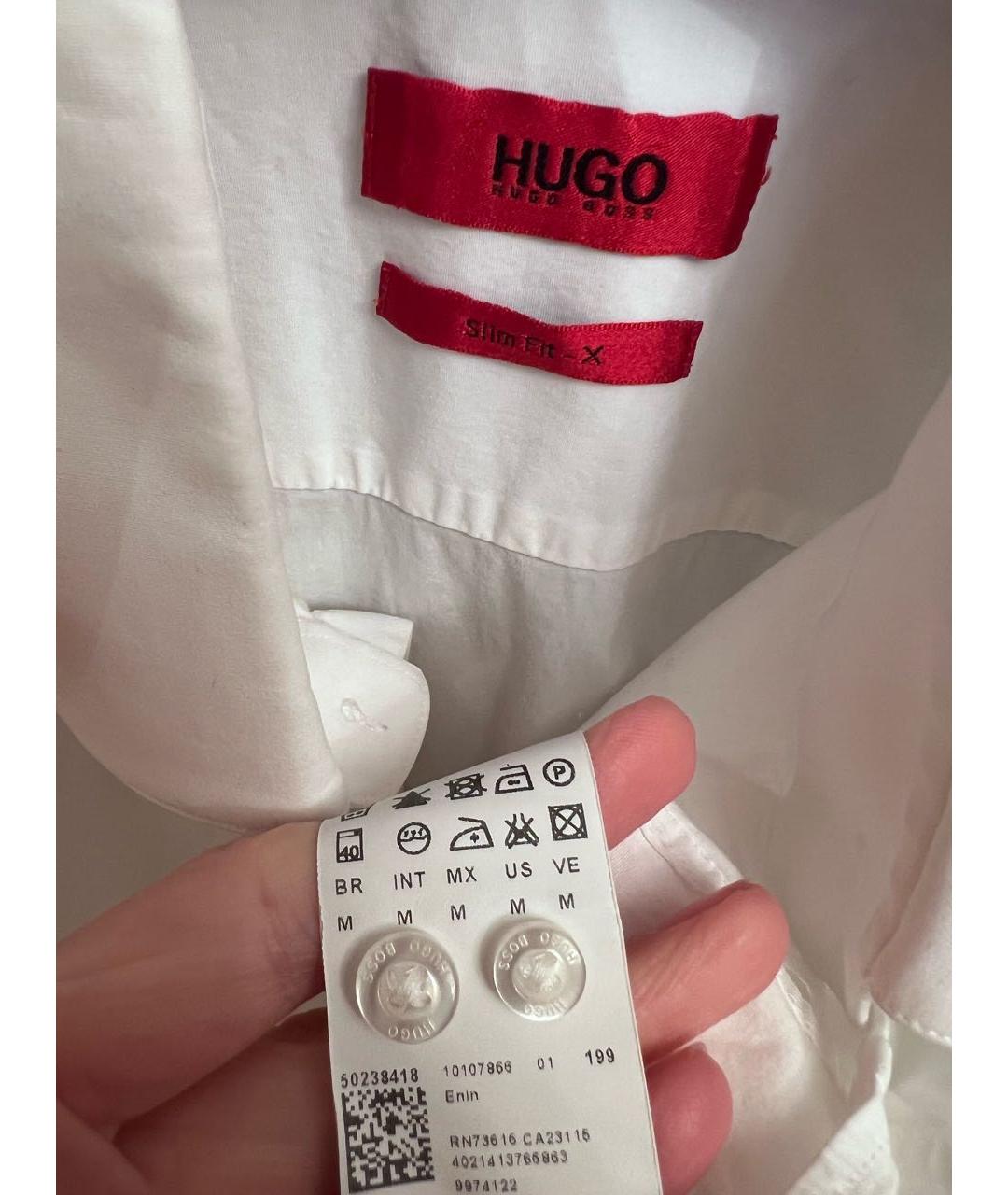 HUGO BOSS Белая хлопковая рубашка, фото 3