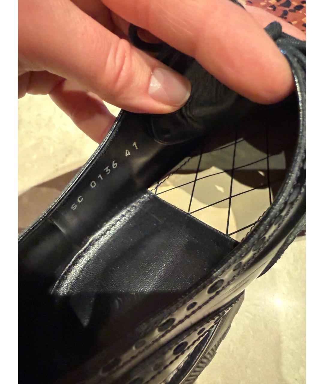 LOUIS VUITTON Черные кожаные брогги и оксфорды, фото 4