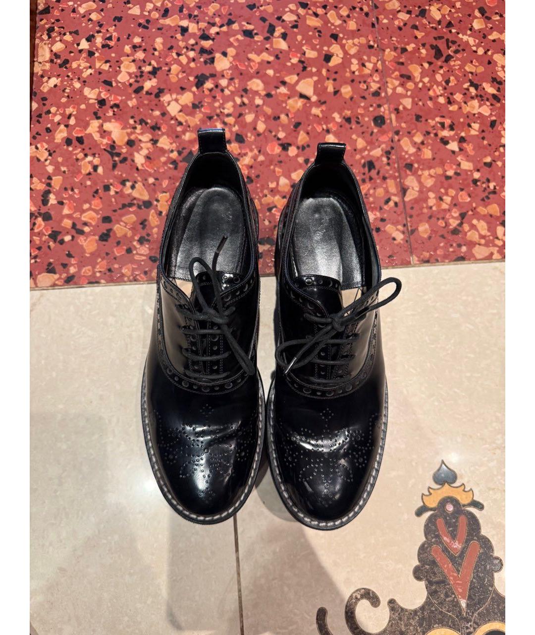 LOUIS VUITTON Черные кожаные брогги и оксфорды, фото 3