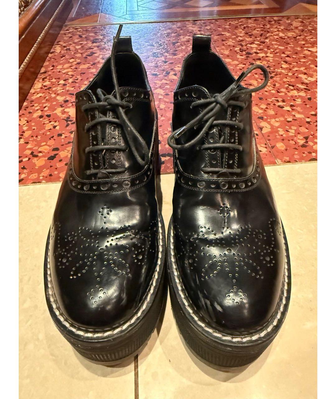 LOUIS VUITTON Черные кожаные брогги и оксфорды, фото 2
