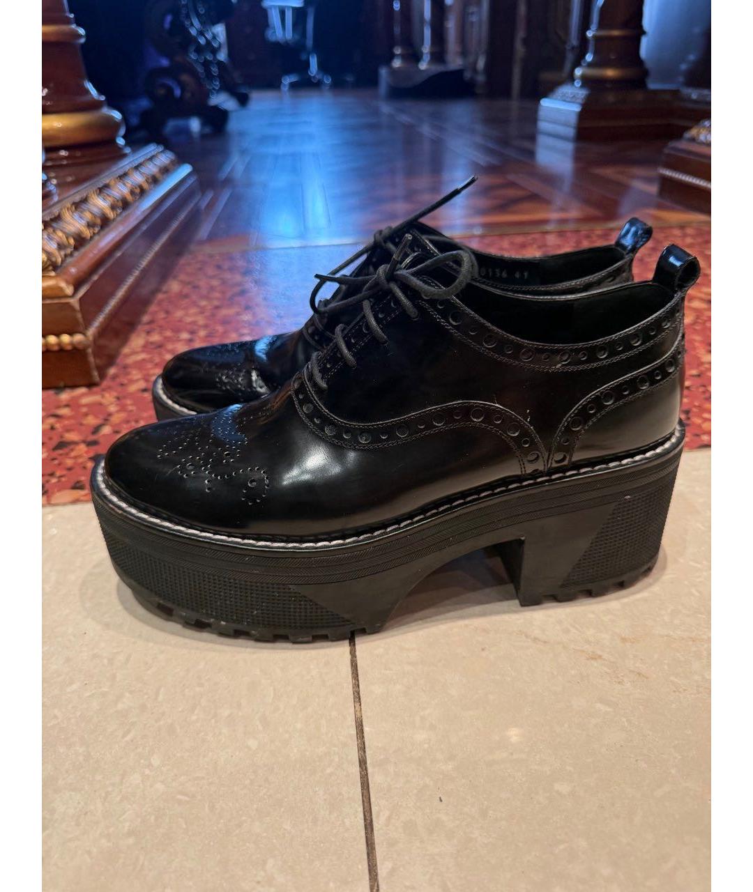 LOUIS VUITTON Черные кожаные брогги и оксфорды, фото 5