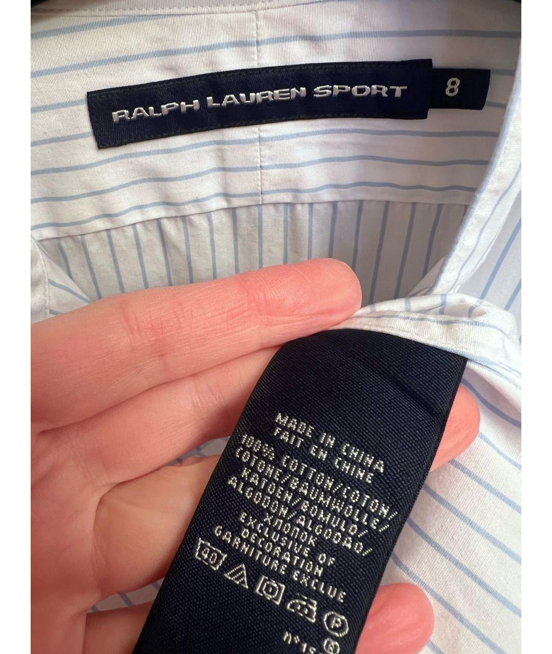 RALPH LAUREN Белая хлопковая рубашка, фото 3