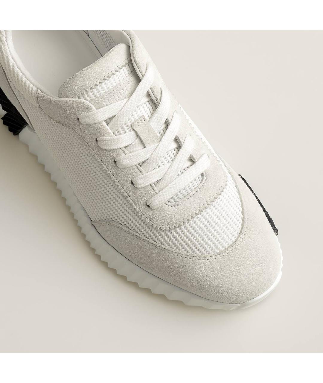 HERMES Белые текстильные кроссовки, фото 6