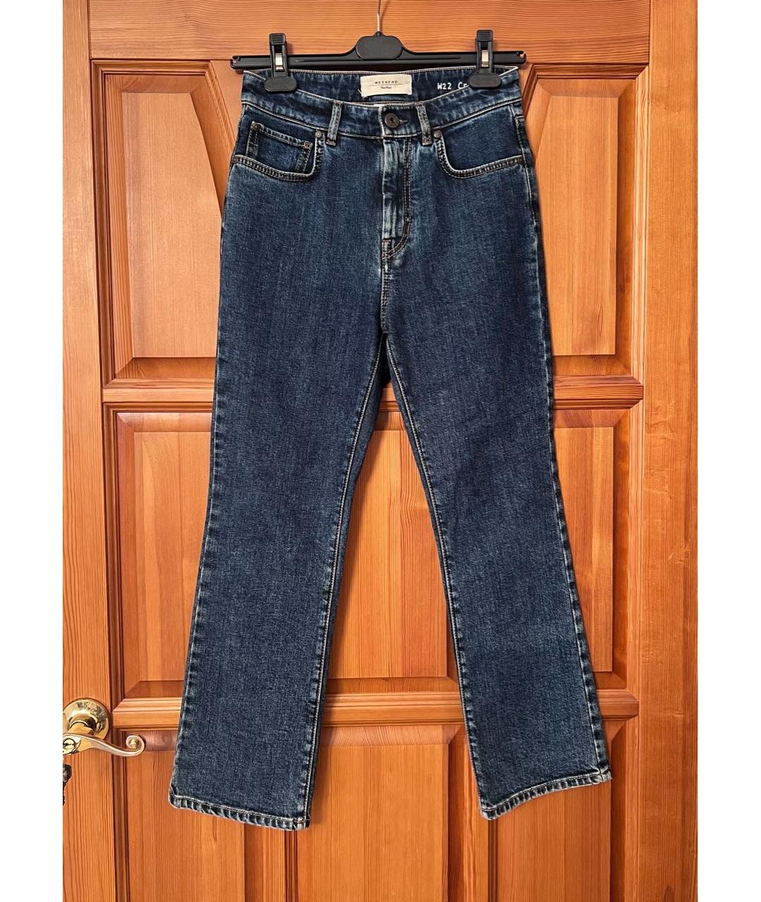 WEEKEND MAX MARA Синие хлопковые прямые джинсы, фото 4