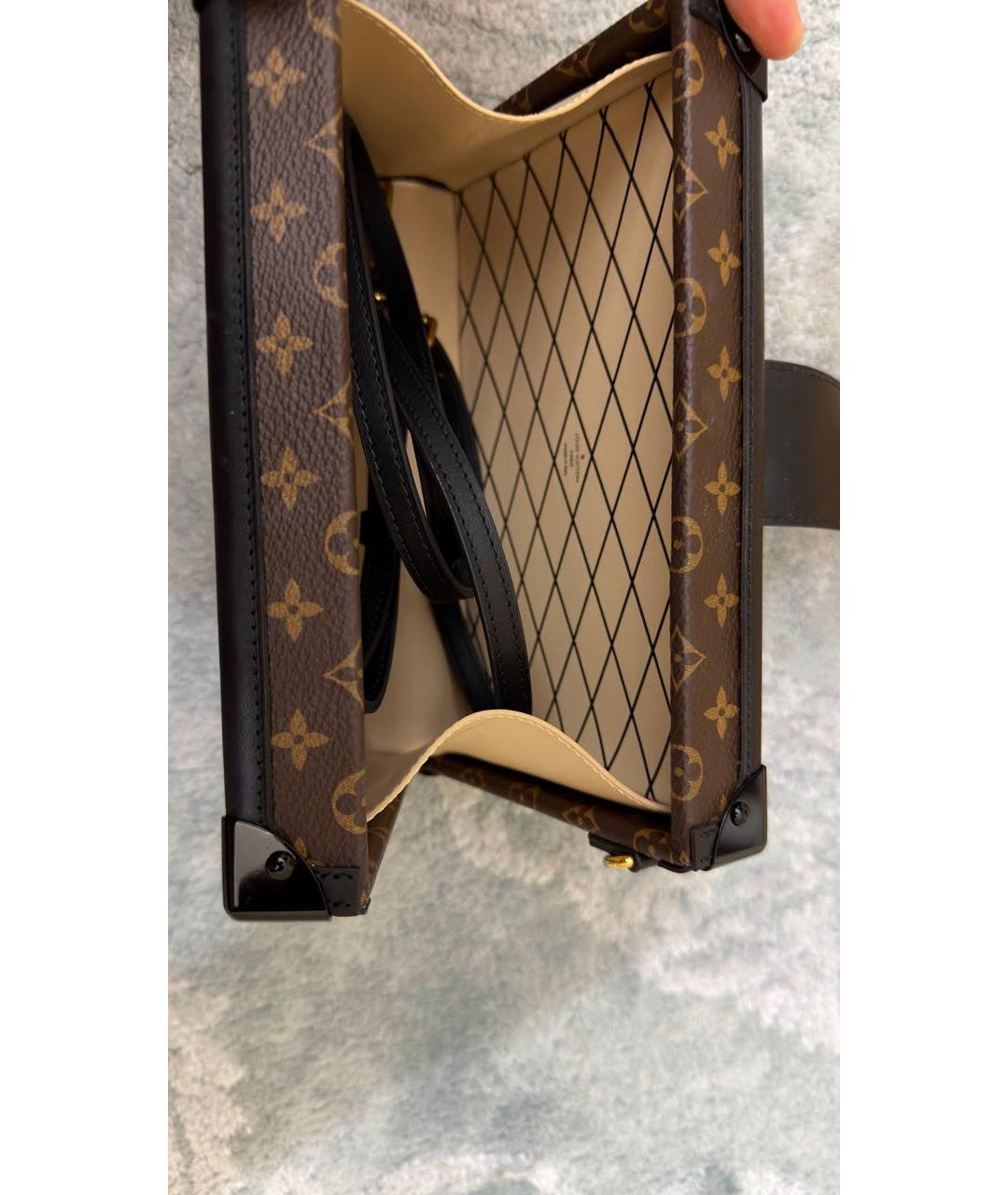 LOUIS VUITTON Коричневая кожаная сумка через плечо, фото 5