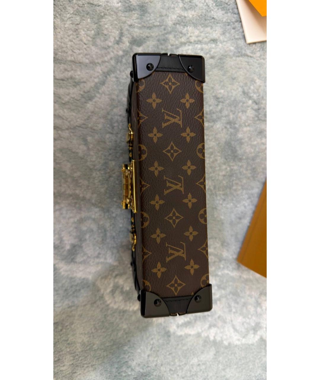 LOUIS VUITTON Коричневая кожаная сумка через плечо, фото 7