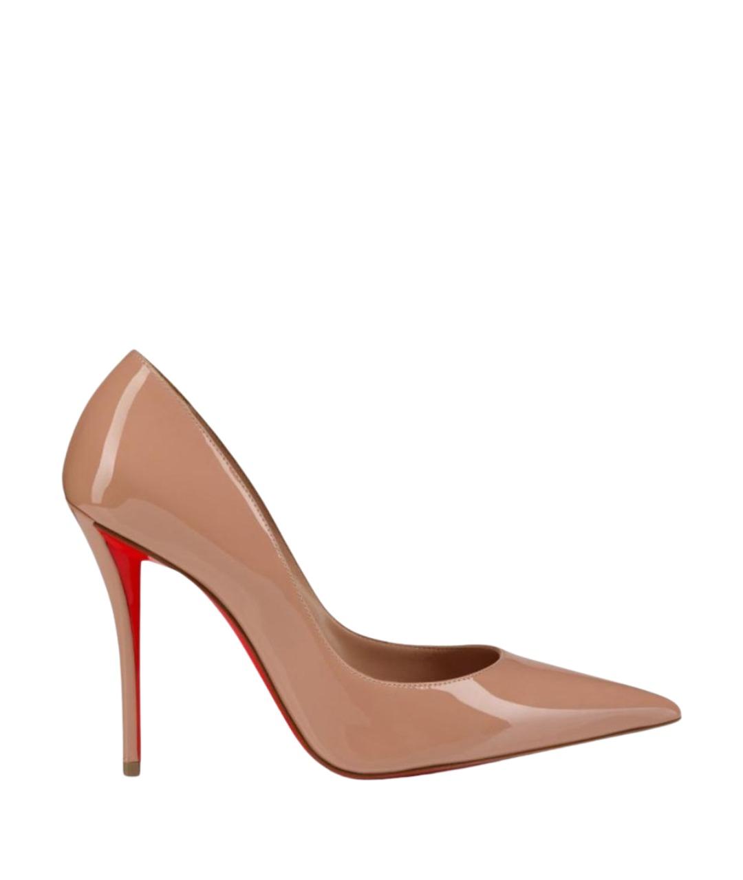 CHRISTIAN LOUBOUTIN Бежевые туфли из лакированной кожи, фото 1