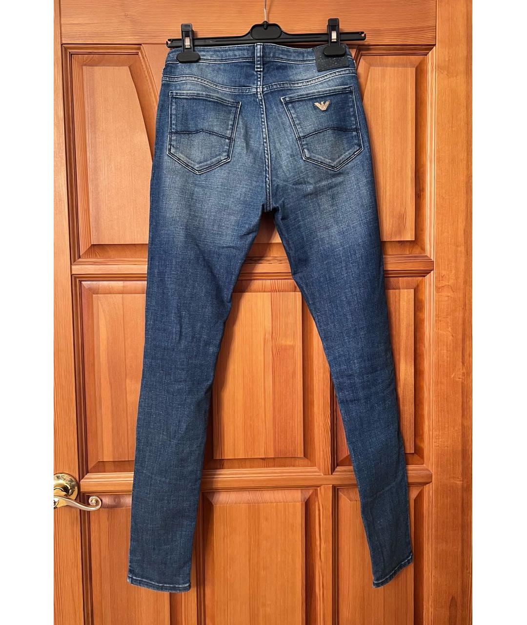 ARMANI JEANS Синие хлопковые джинсы слим, фото 2