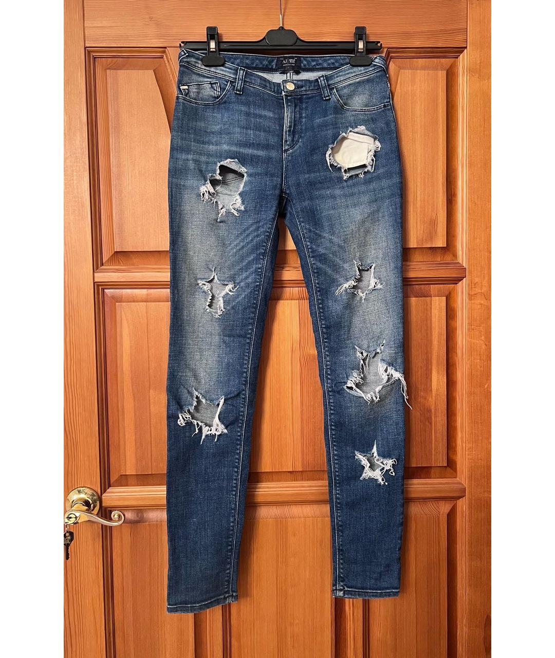 ARMANI JEANS Синие хлопковые джинсы слим, фото 4