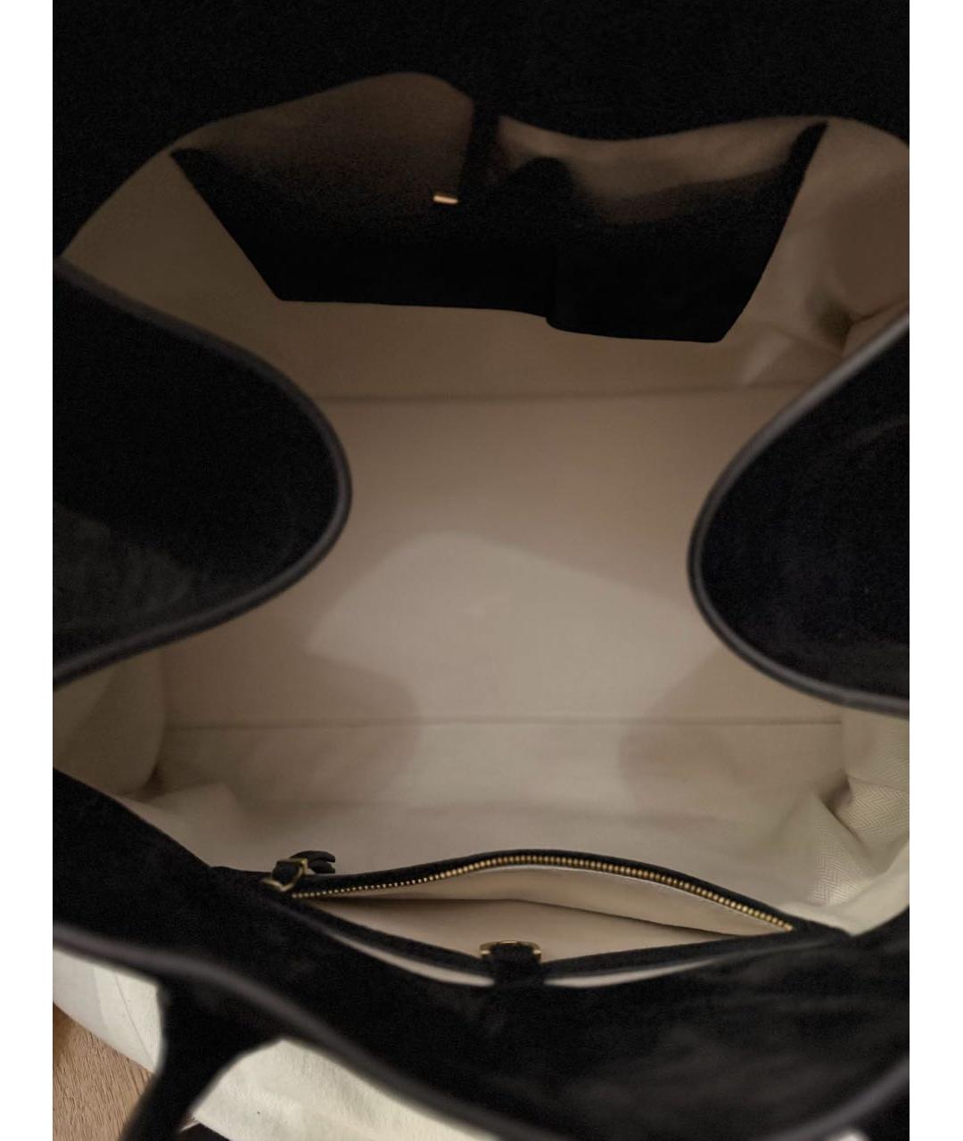 THE ROW Черная замшевая сумка с короткими ручками, фото 4