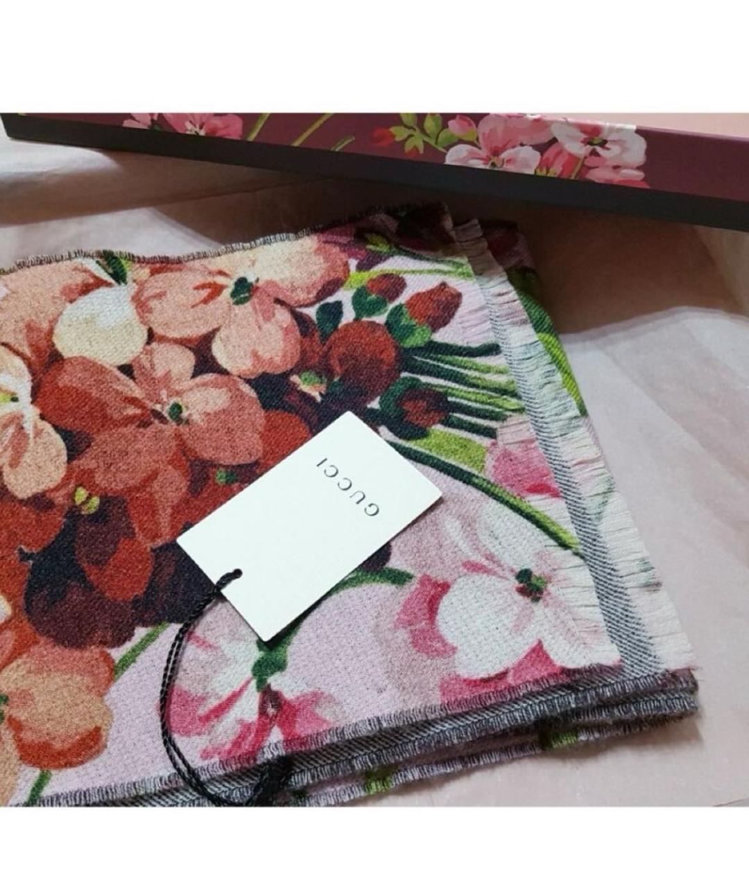 GUCCI Антрацитовый шерстяной платок, фото 4