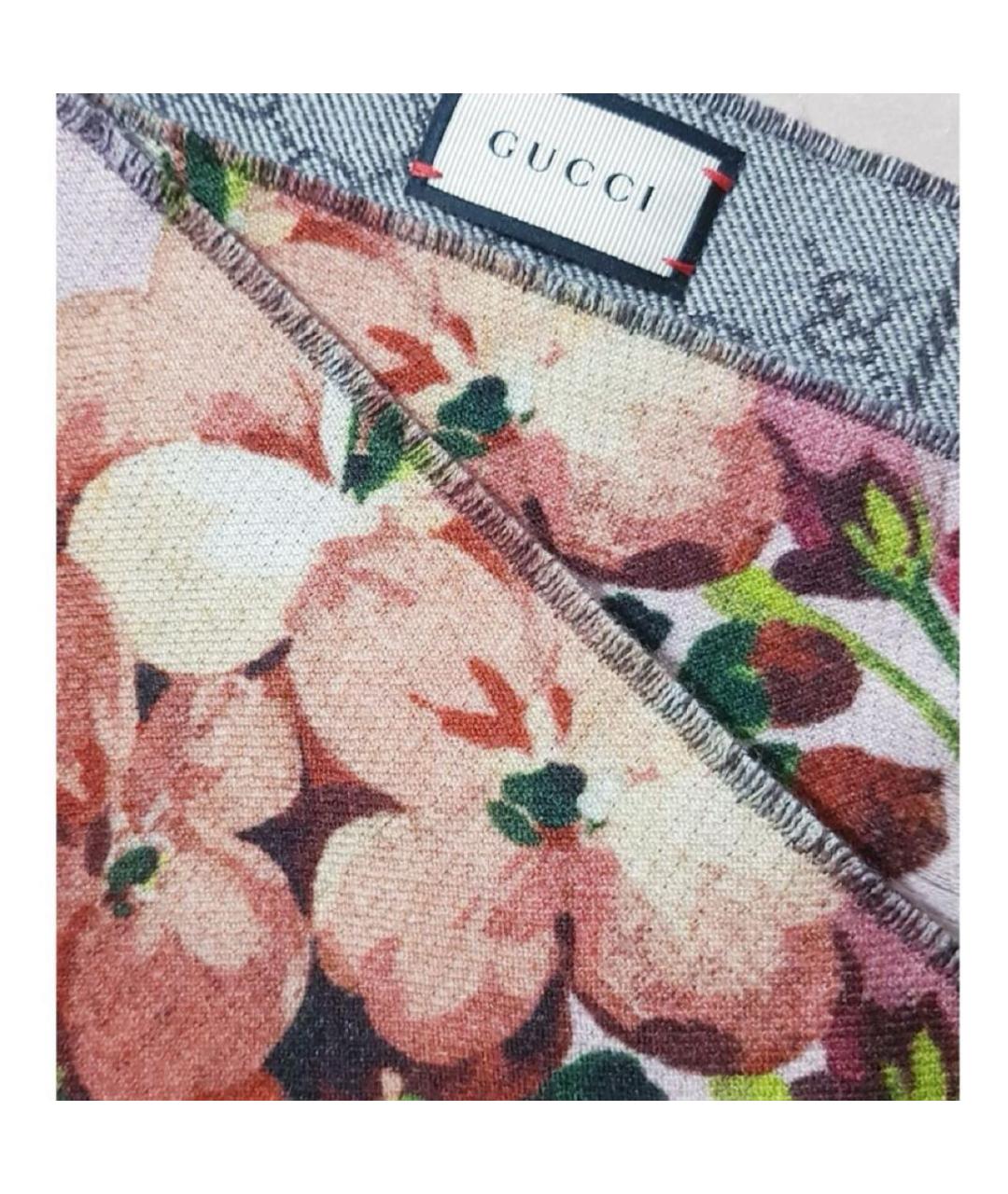 GUCCI Антрацитовый шерстяной платок, фото 6